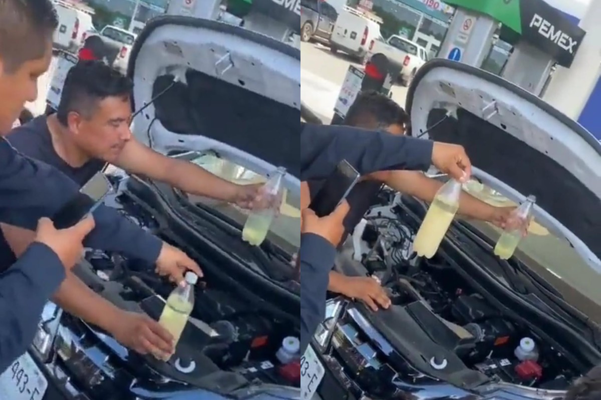 VIDEO: Turistas denuncian en Cancún venta de gasolina con agua en estación de servicio en la avenida Huayacán