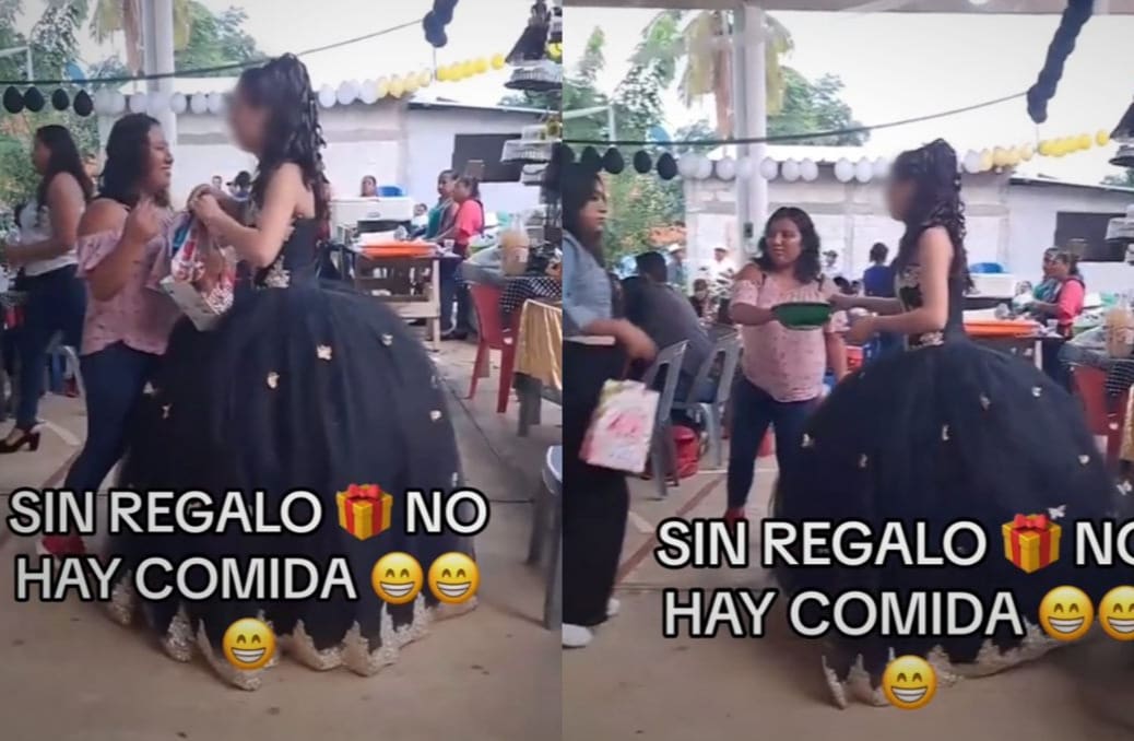 VIDEO: Quinceañera se hace viral tras dar comida solo a los invitados que llevaron regalo