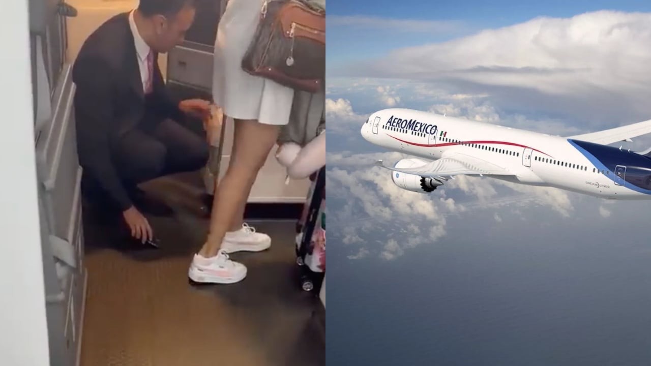 VIDEO: Captan a sobrecargo de Aeroméxico grabando partes íntimas de una pasajera