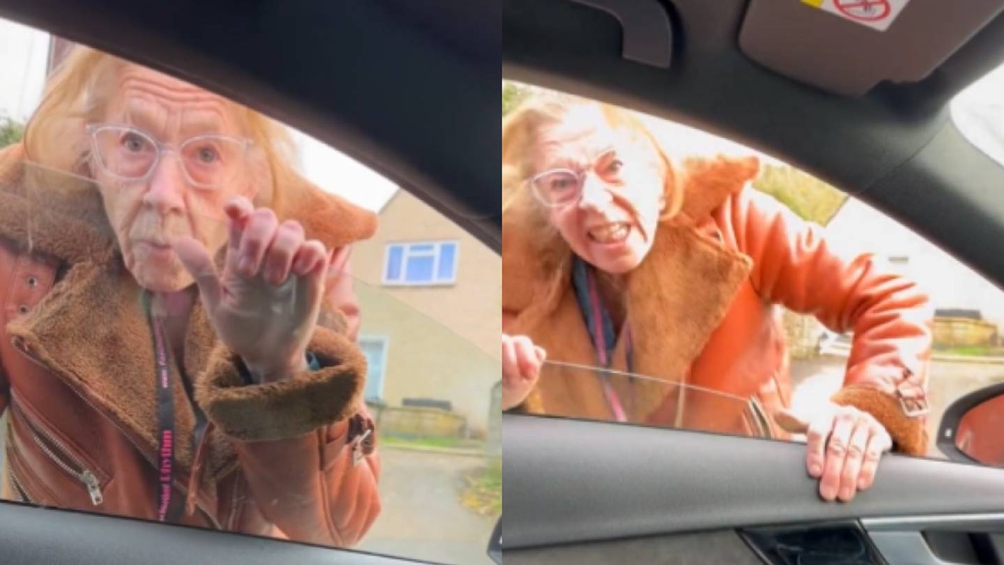 VIDEO: Extraña mujer le grita desde la ventana de su auto; aseguran que está poseída