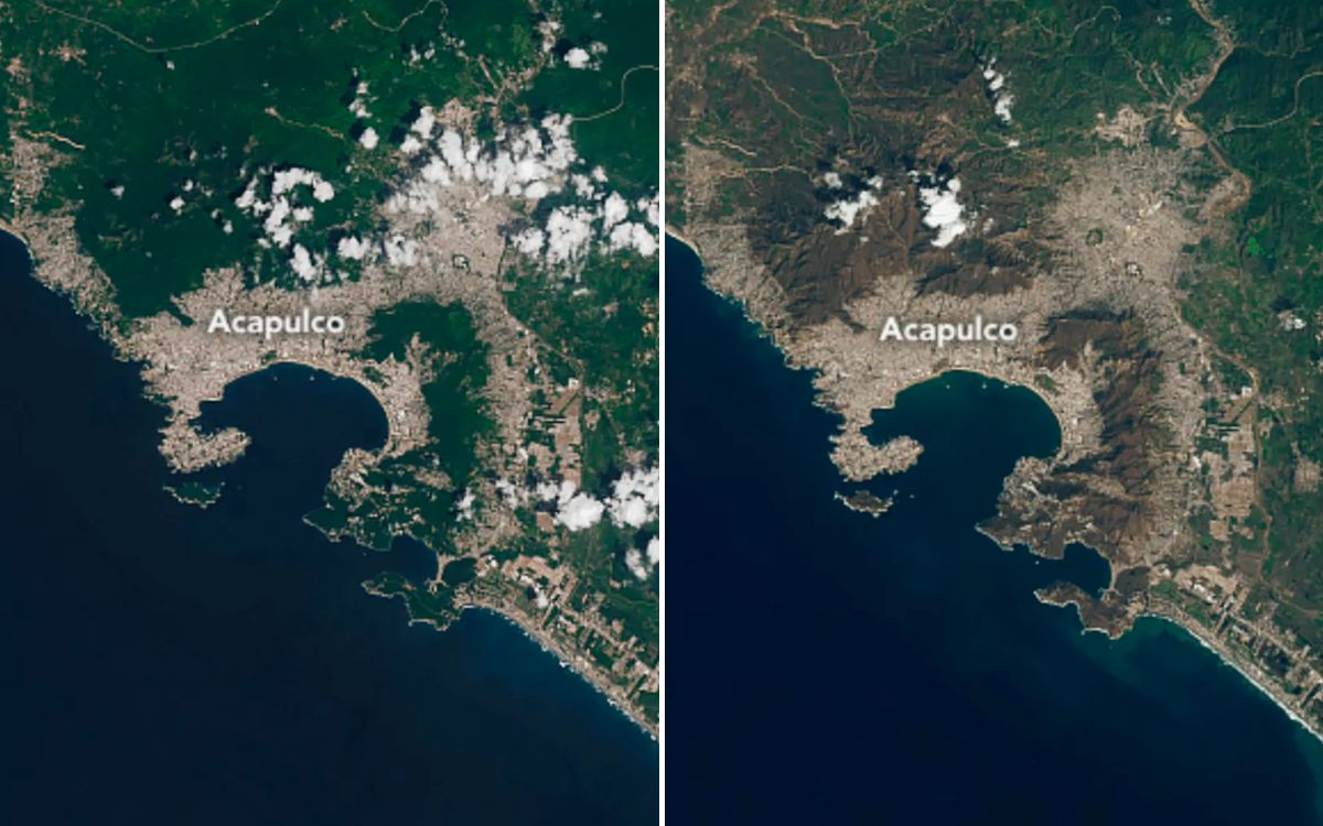 NASA revela imágenes de la devastación de Otis en Acapulco