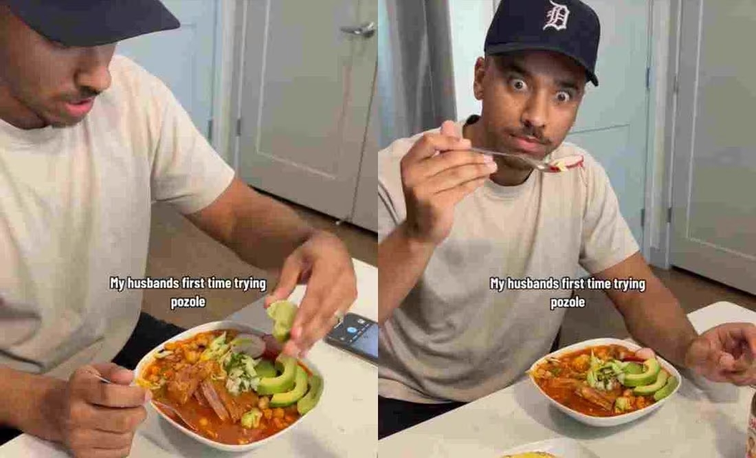 VIDEO: Estadounidense prueba el pozole por primera vez y su reacción se viraliza en TikTok