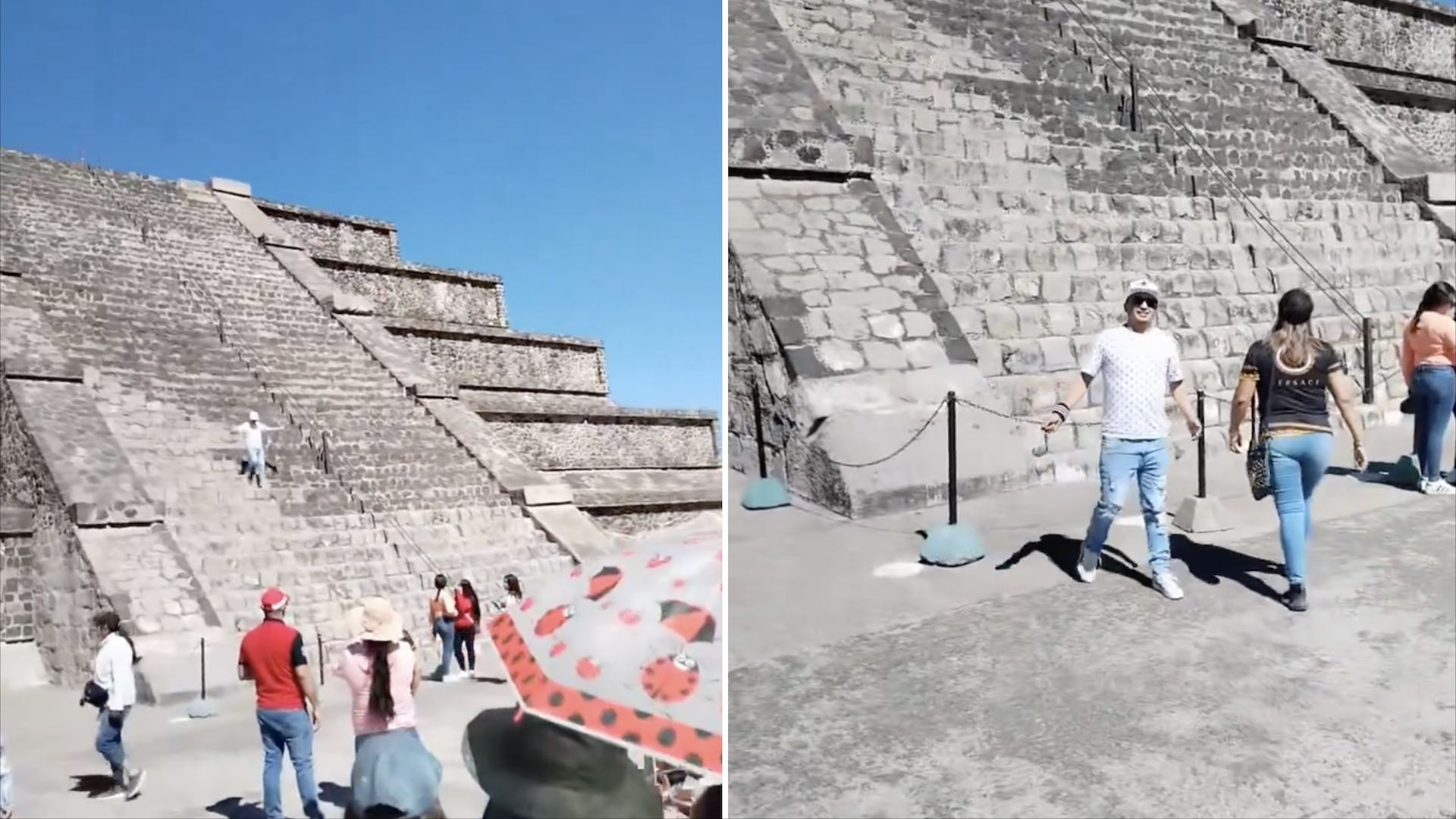 VIDEO: Turista sube a pirámide en Teotihuacán; "no pasa nada", dice