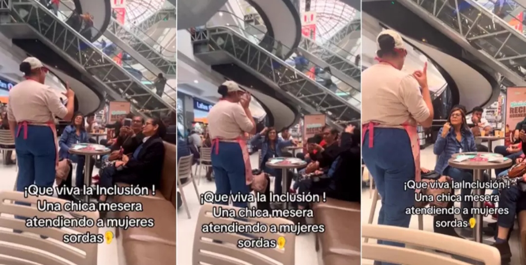 VIDEO: Mesera se hace viral por atender con lengua de señas a clientes con discapacidad auditiva