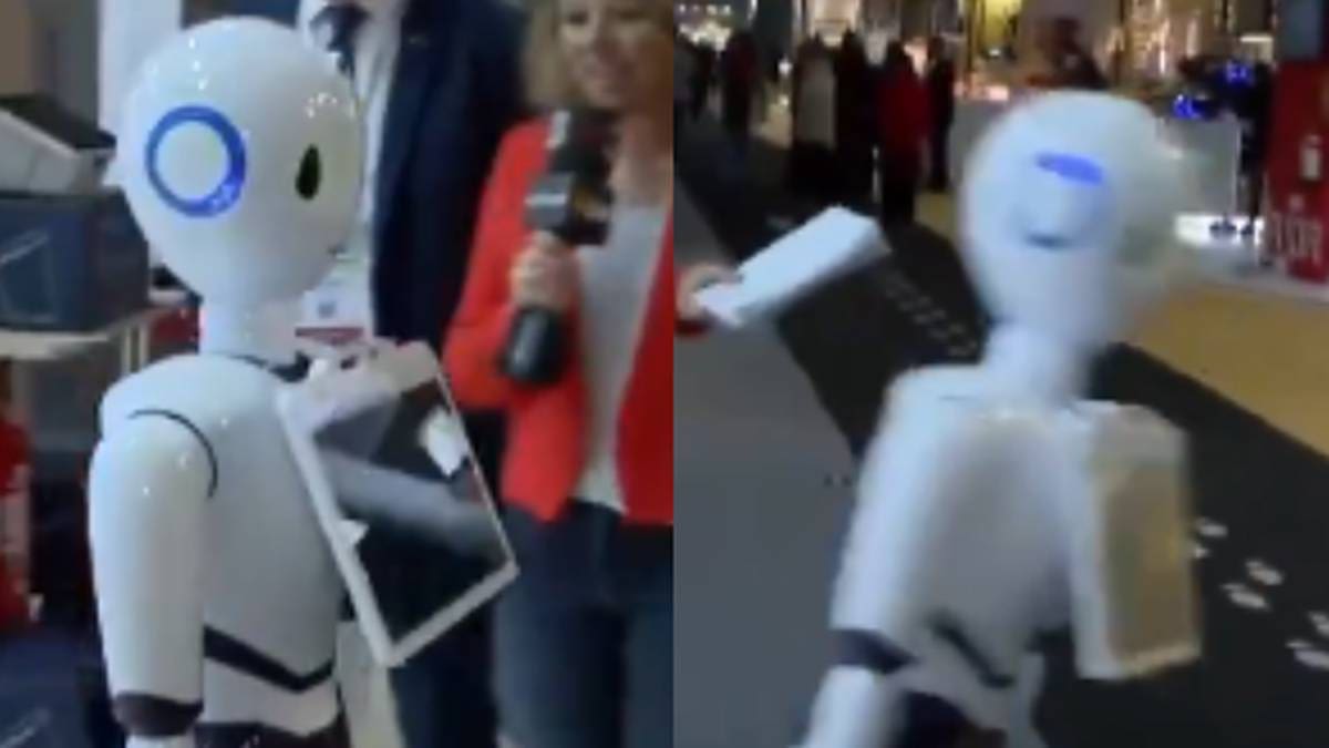 VIDEO: Un robot no soportó y se desmaya en vivo mientras demostraba cómo funcionaba