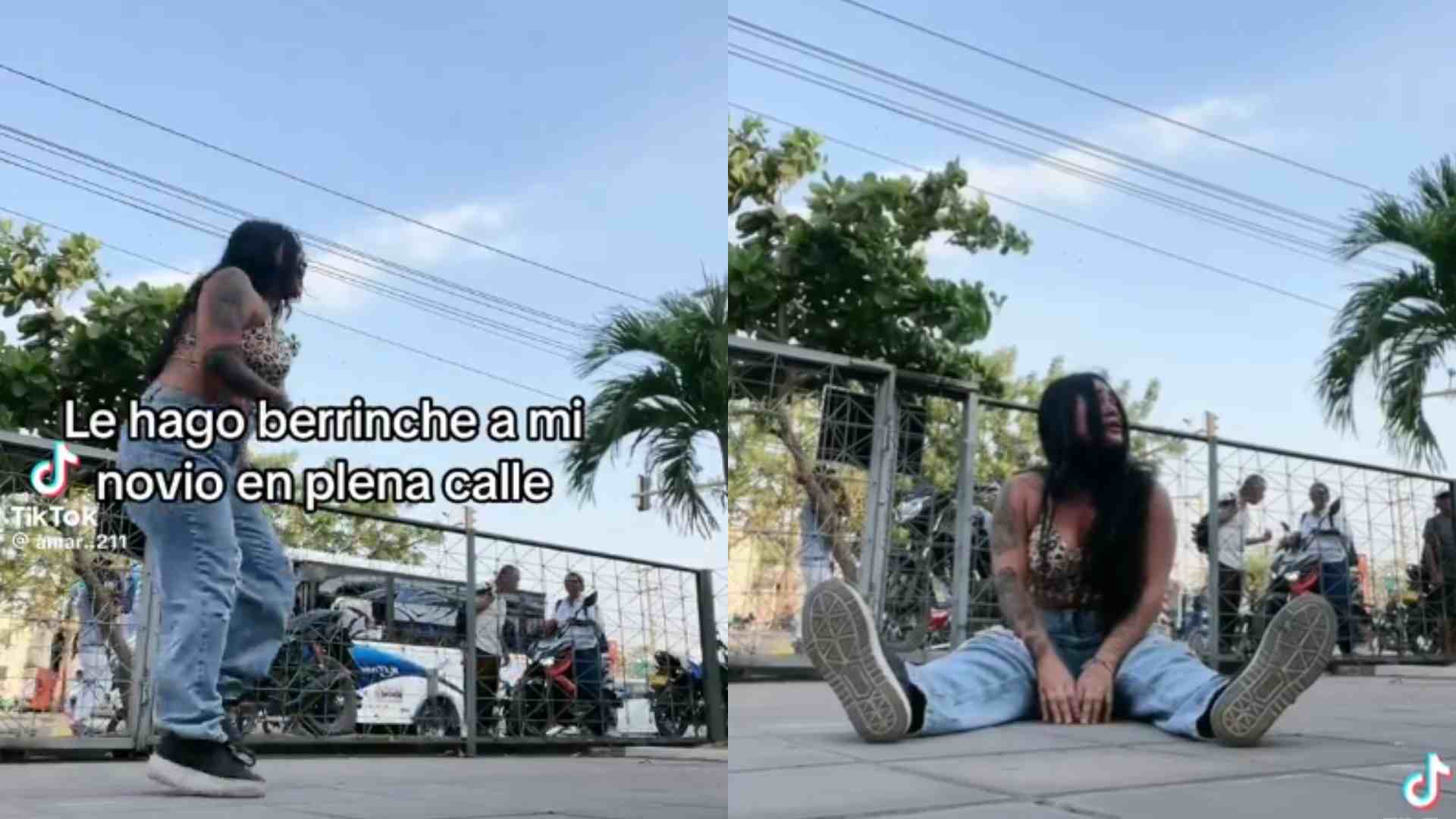 VIDEO: Joven le hace 'berrinche' a su novio en plena calle y desata críticas