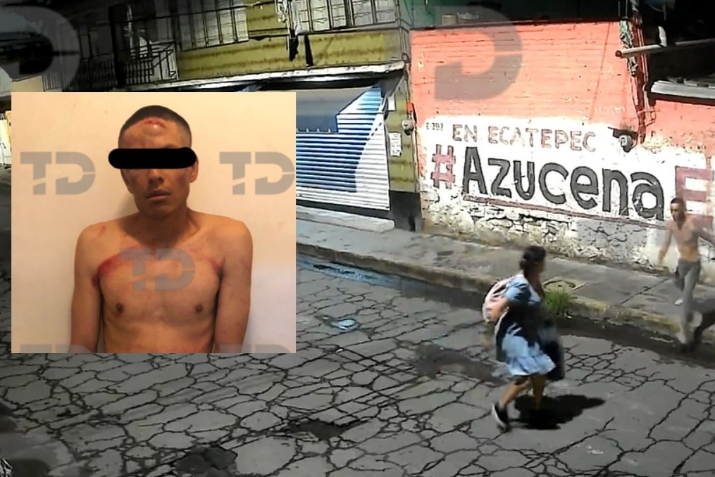 VIDEO: Asaltante golpea a mujer en Ecatepec; vecinos lo detienen