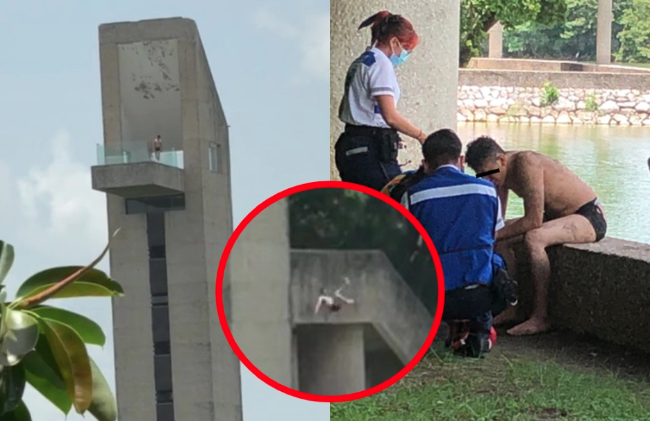 VIDEO: Joven se lanza de mirador a laguna con cocodrilos en Villahermosa, Tabasco