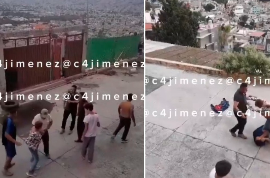 Captan en video golpiza a familia por un lugar de estacionamiento en Tlalnepantla, Edomex