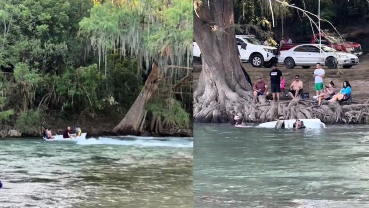 VIDEO: Vuelca lancha en la que jóvenes se paseaban en el río Ramos, Nuevo León