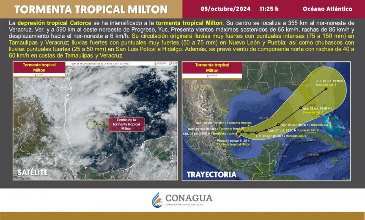 Activa Quintana Roo alerta azul por tormenta Milton El texto original de este artículo fue publicado por la Agencia Quadratín en la siguiente dirección: https://quintanaroo.quadratin.com.mx/activa-quintana-roo-alerta-azul-por-tormenta-milton/ Este contenido se encuentra protegido por la ley. Si lo cita, por favor mencione la fuente y haga un enlace a la nota original de donde usted lo ha tomado. Agencia Quadratín.