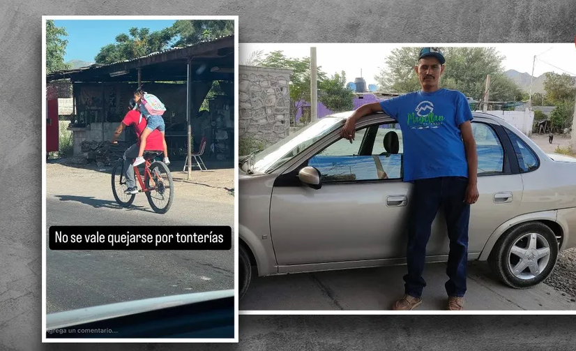 Papá que se hizo viral por llevar a su hija en bici recibe un auto de regalo