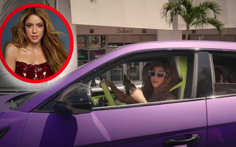 Shakira promete regalar a un fan su Lamborghini morado del video de 'Soltera'