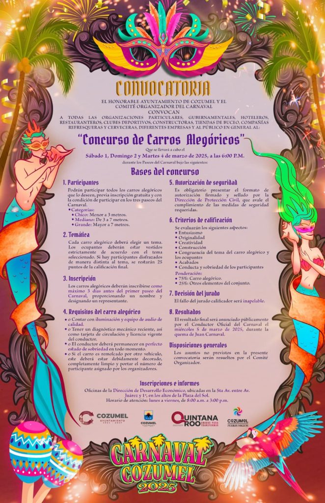 Concurso de carros alegóricos del Carnaval Cozumel 2025