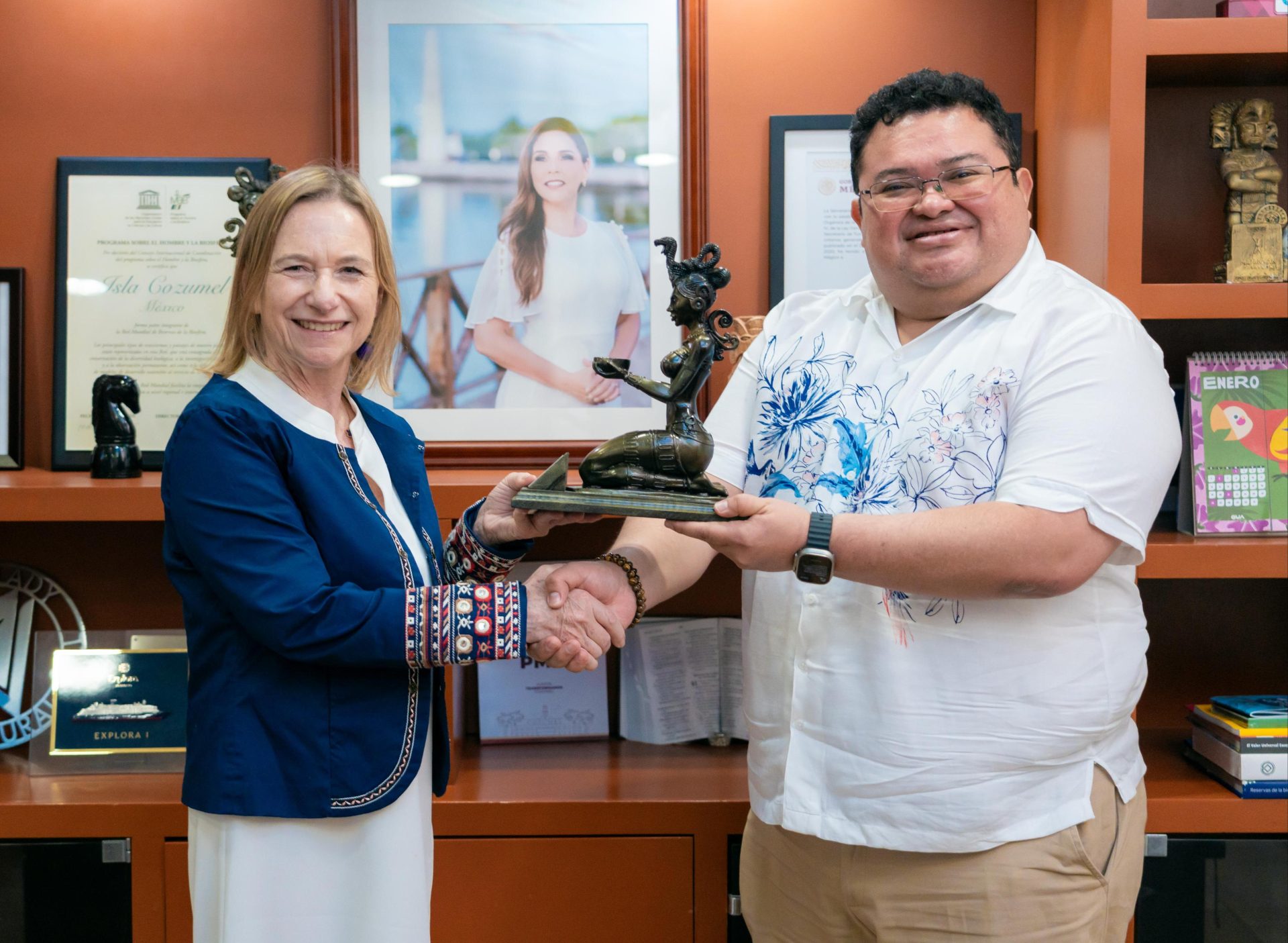 Chacón fortalece alianzas con la embajadora de Francia en México, Delphine Borione