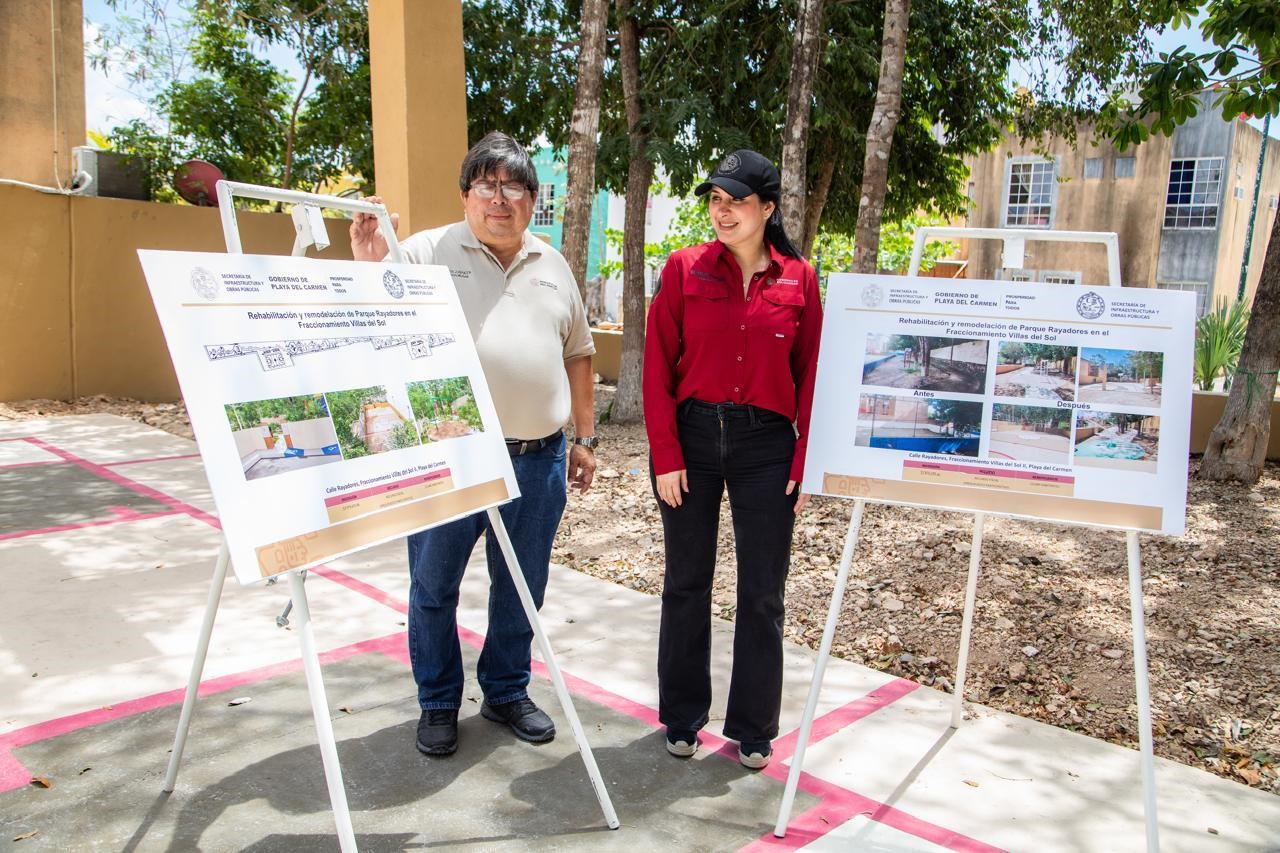 Cumple Estefanía Mercado con la rehabilitación y remodelación del parque Rayadores en Villas del Sol