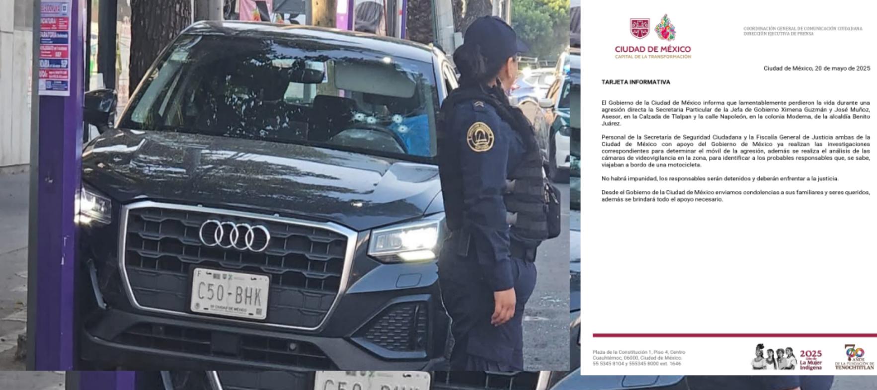 Hombres armados asesinan a colabores de Clara Brugada