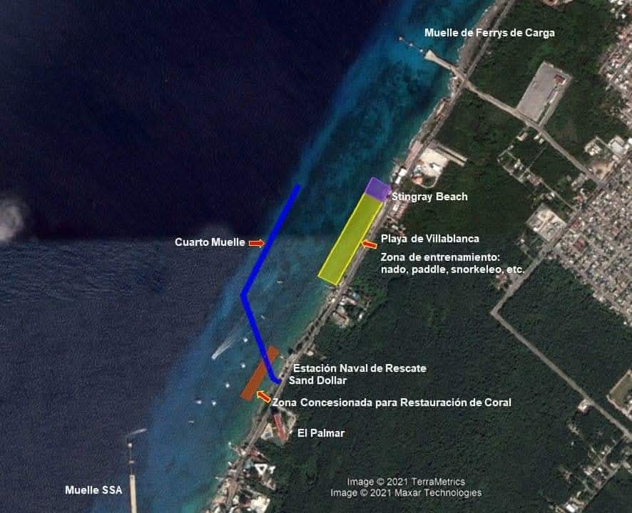 Suspenden Temporalmente Construcción de Cuarto Muelle en Cozumel