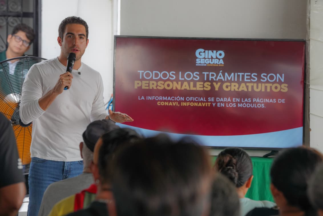 Gino Segura explica el programa "Vivienda para el Bienestar" en Quintana Roo