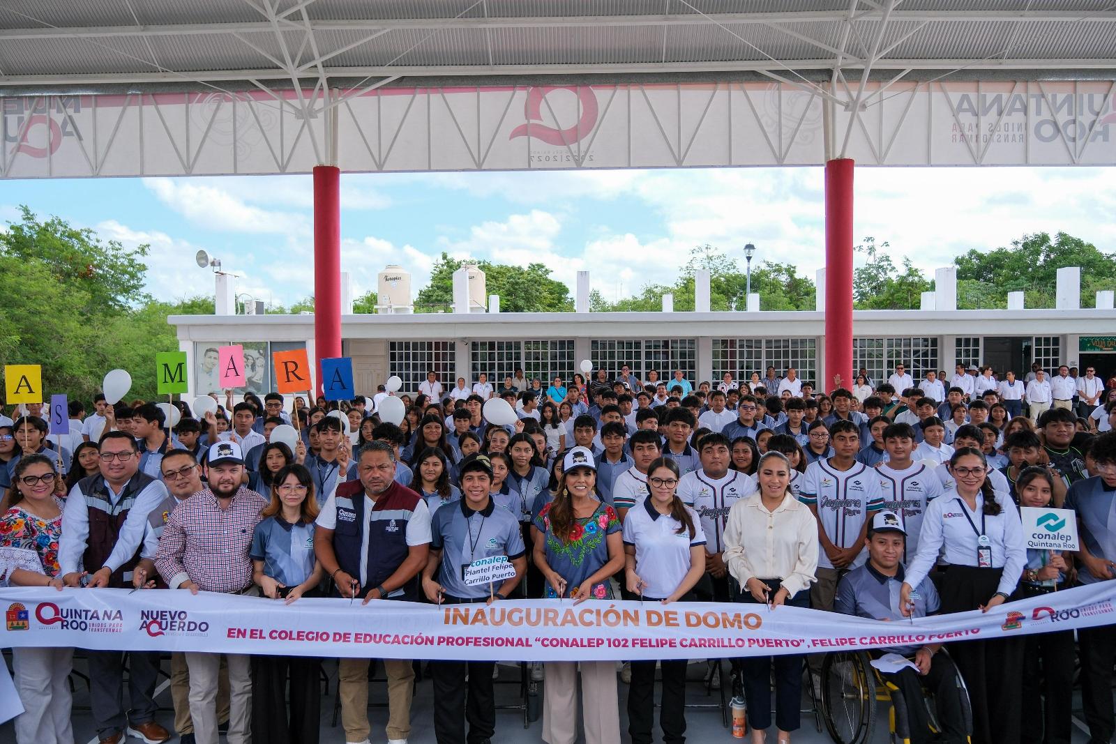 Entrega Mara Lezama un nuevo domo, en el Conalep 102 “Felipe Carrillo Puerto”
