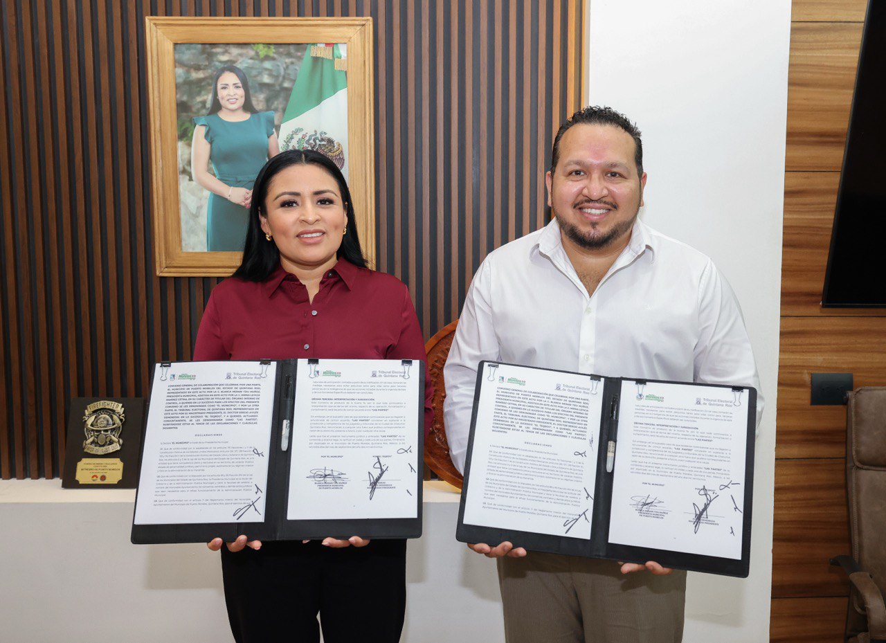 Puerto Morelos y TEQROO firman convenio