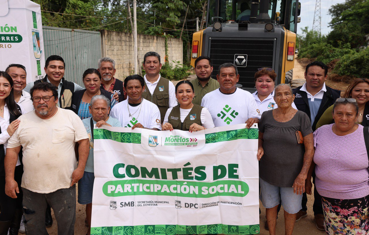 La Presidenta Municipal de Puerto Morelos puso en marcha la pavimentación de la calle 2 Las Torres