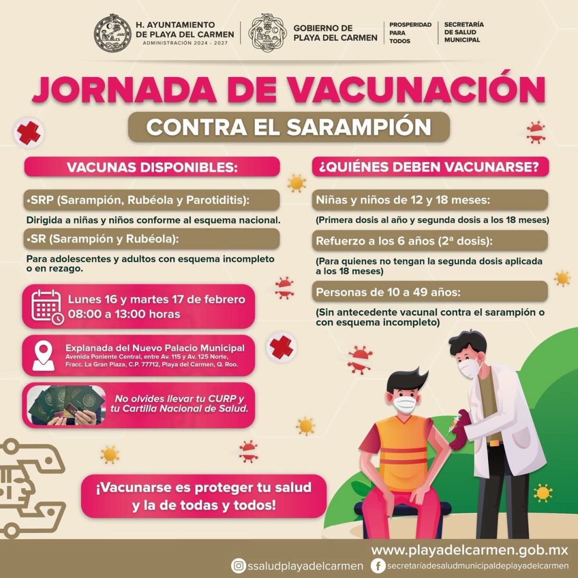Anuncia gobierno de Estefanía Mercado a la Jornada de Vacunación contra el Sarampión