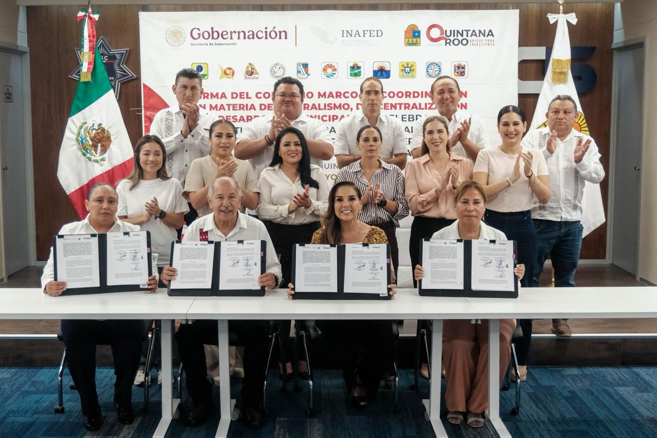 Firma Mara Lezama convenio con INAFED para impulsar municipios
